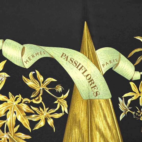 HERMES Black Silk Scarf - Picture 4 of 6